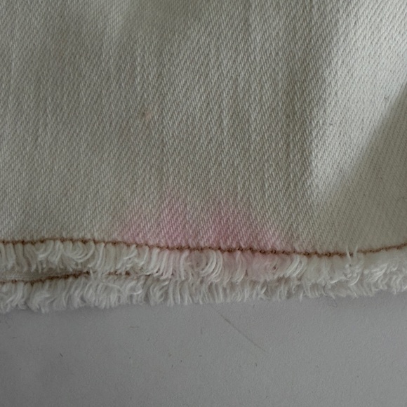 American Eagle Outfitters Stretch Women's off white Cream Distressed Jean Shorts - Picture 6 of 6